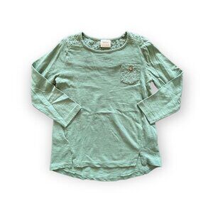 Zara Girls Eyelet Pocket Long Sleeve Tee
